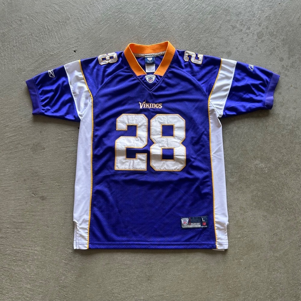 Reebok Minnesota Vikings Adrian Peterson Jersey YOUTH L Purple NFL Football‎ #28